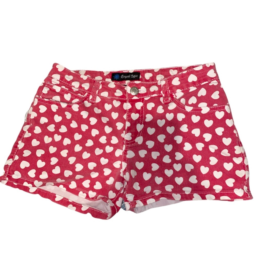 Red shorts with white hearts ❤️🤍